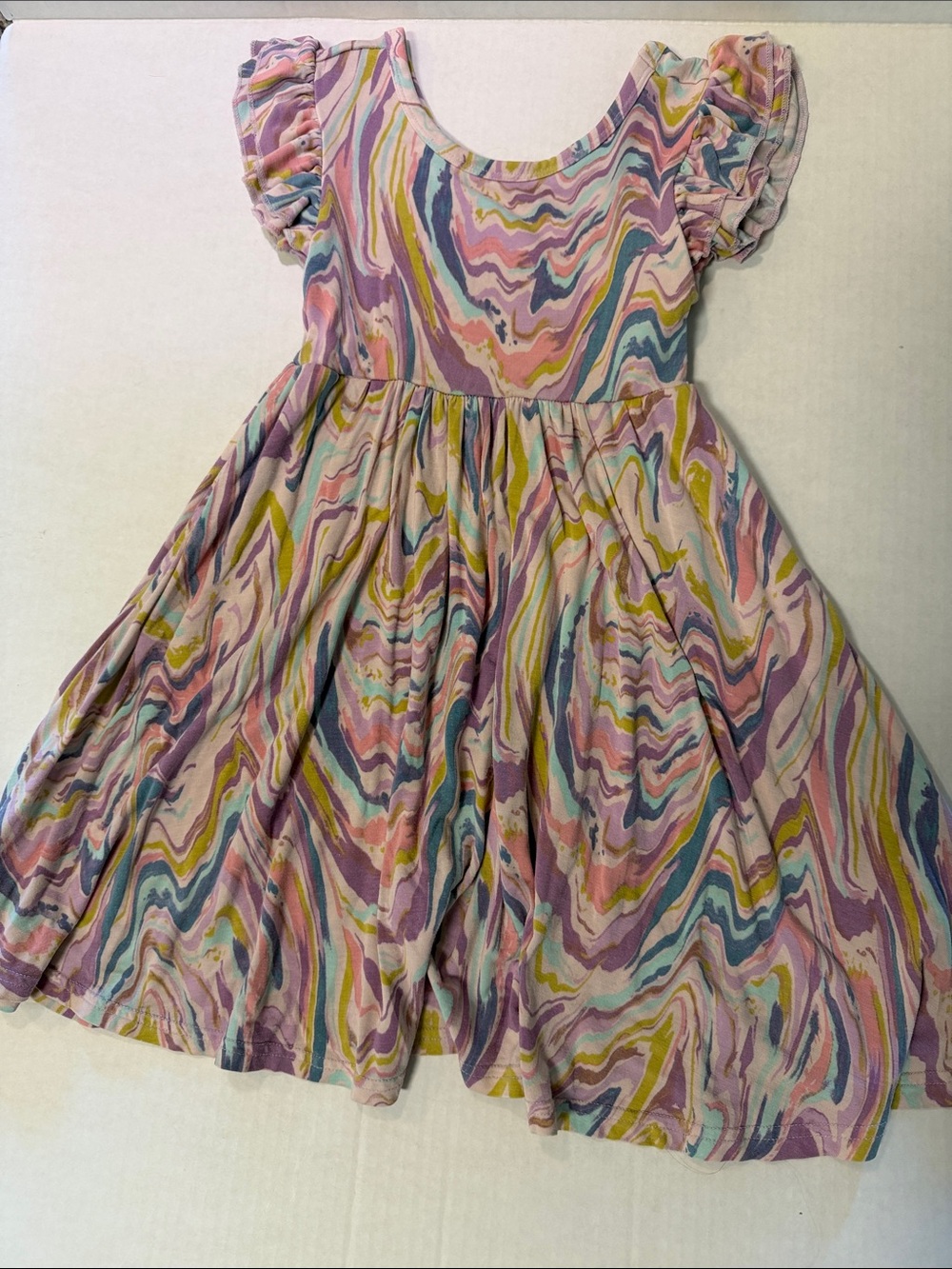 Little Sleepies Marble Swirl flutter Sleeve Twirl Dress 2T